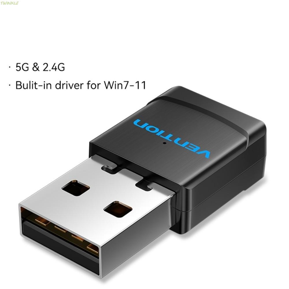 TWINKLE Mini WiFi Adapter, Dongle การ์ดเครือข่าย USB 2.4G/5G, ไดรเวอร์ ...