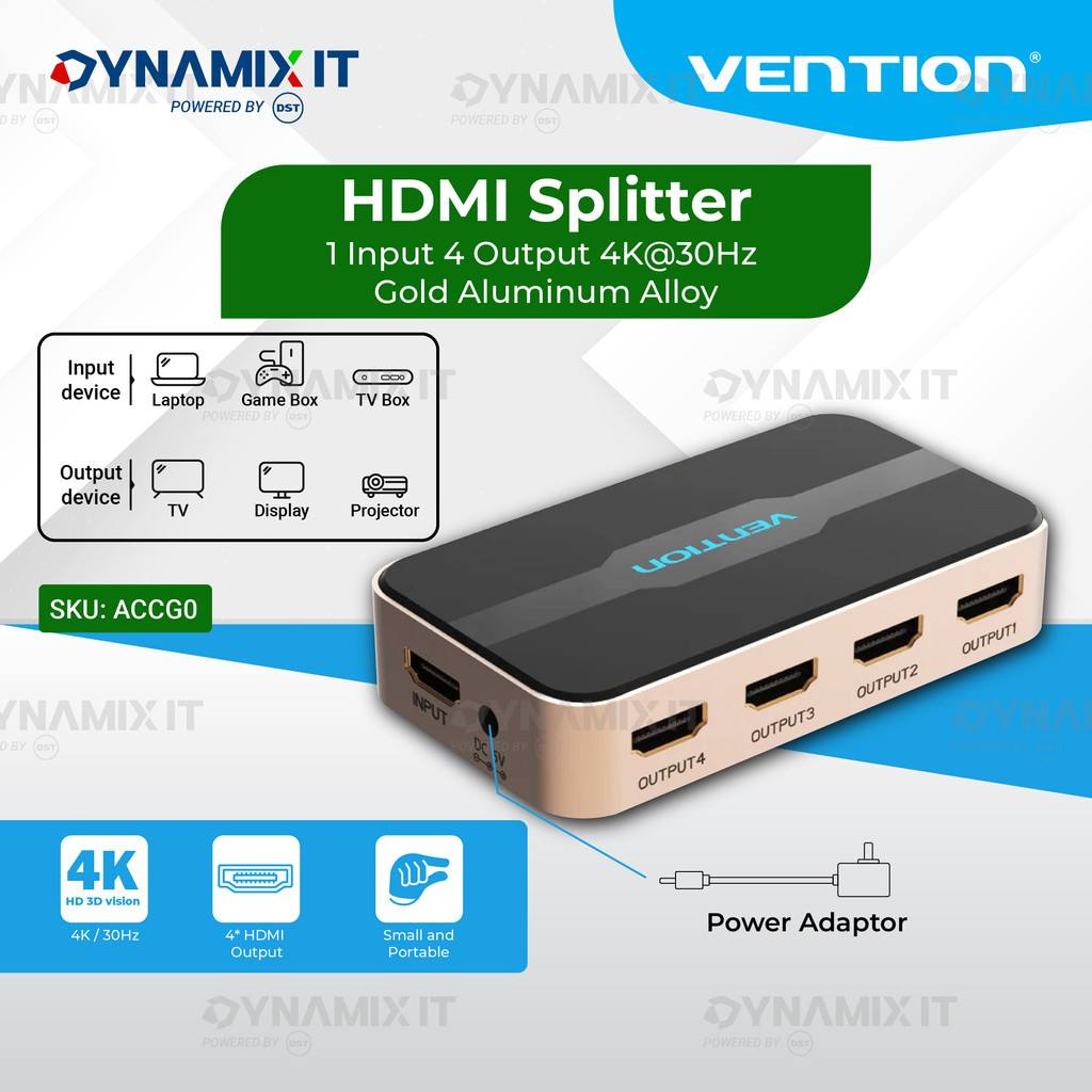 สาย HDMI Vention Splitter 2.0 (1 in 4 Out) Full HD 3D 4K - ACCG0 ...