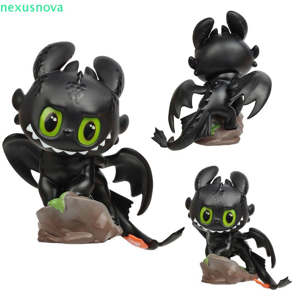 NexusNova Mini Toothless Figure มังกรบินนิวท์ฟัดเดอร์ สีดำและสีขาว ของ ...