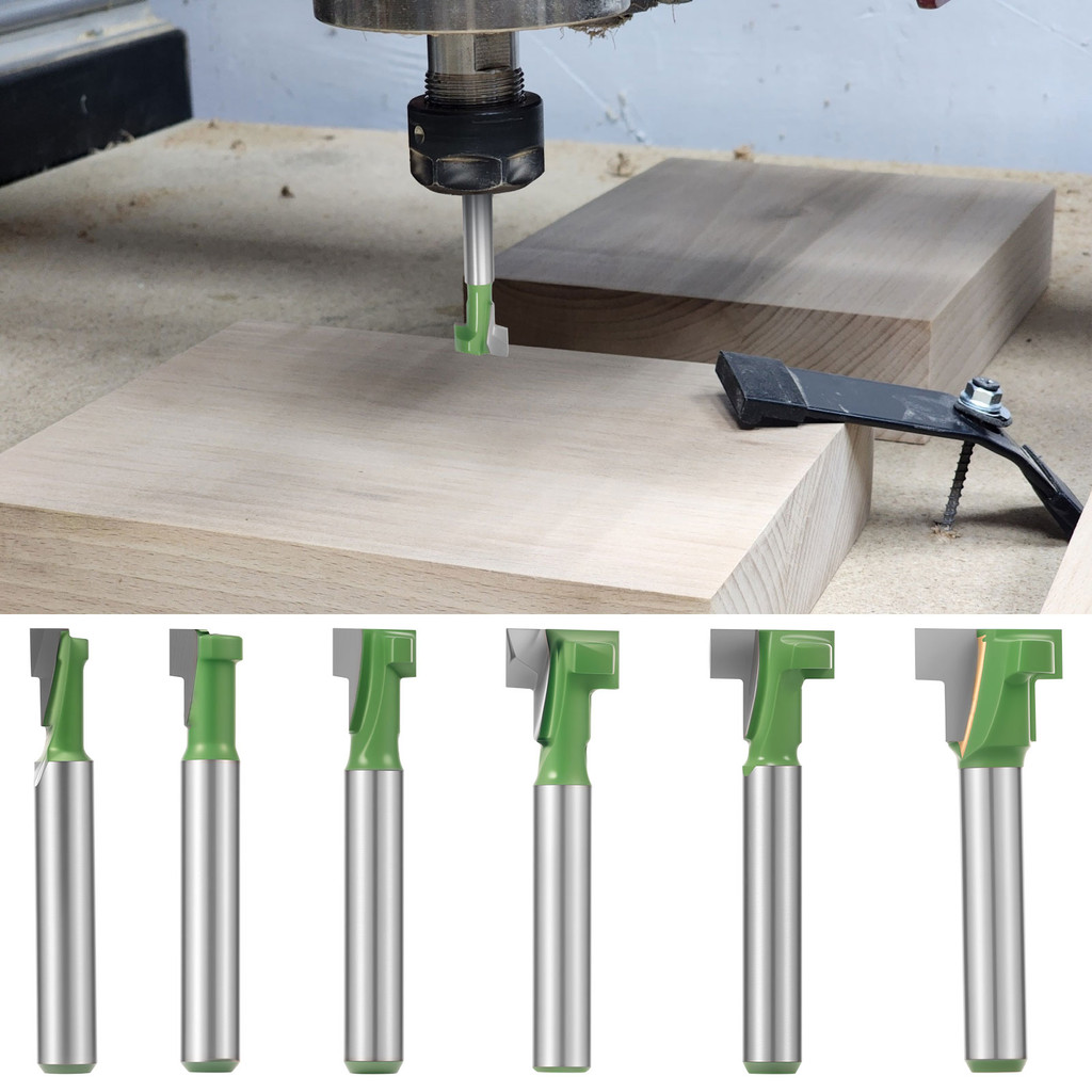 6 ชิ้น 1/4 นิ้ว Shank T Slot Router Bit Milling Cutter งานไม้ Keyhole ...