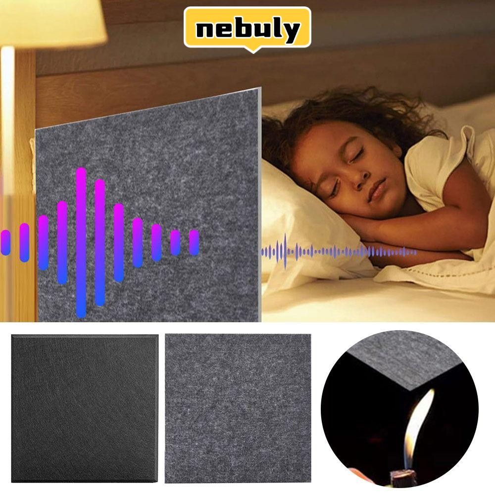 NEBULY แผ่นลดเสียง 6 ชิ้น/แพ็ค ขนาด 30x30x0.9 ซม., ทนไฟ ติดง่ายด้วย ...