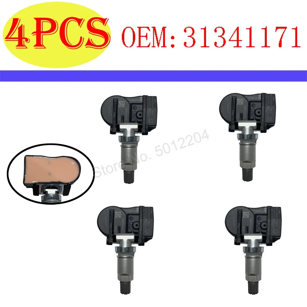 4ชิ้น 31341171 31341893 เซ็นเซอร์ตรวจสอบความดันยาง TPMS สําหรับ Volvo ...