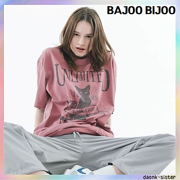[ Bajoo BIJOO ] แท้ 100% เสื้อยืด ลายแมว 2 สี สไตล์เกาหลี | Shopee Thailand