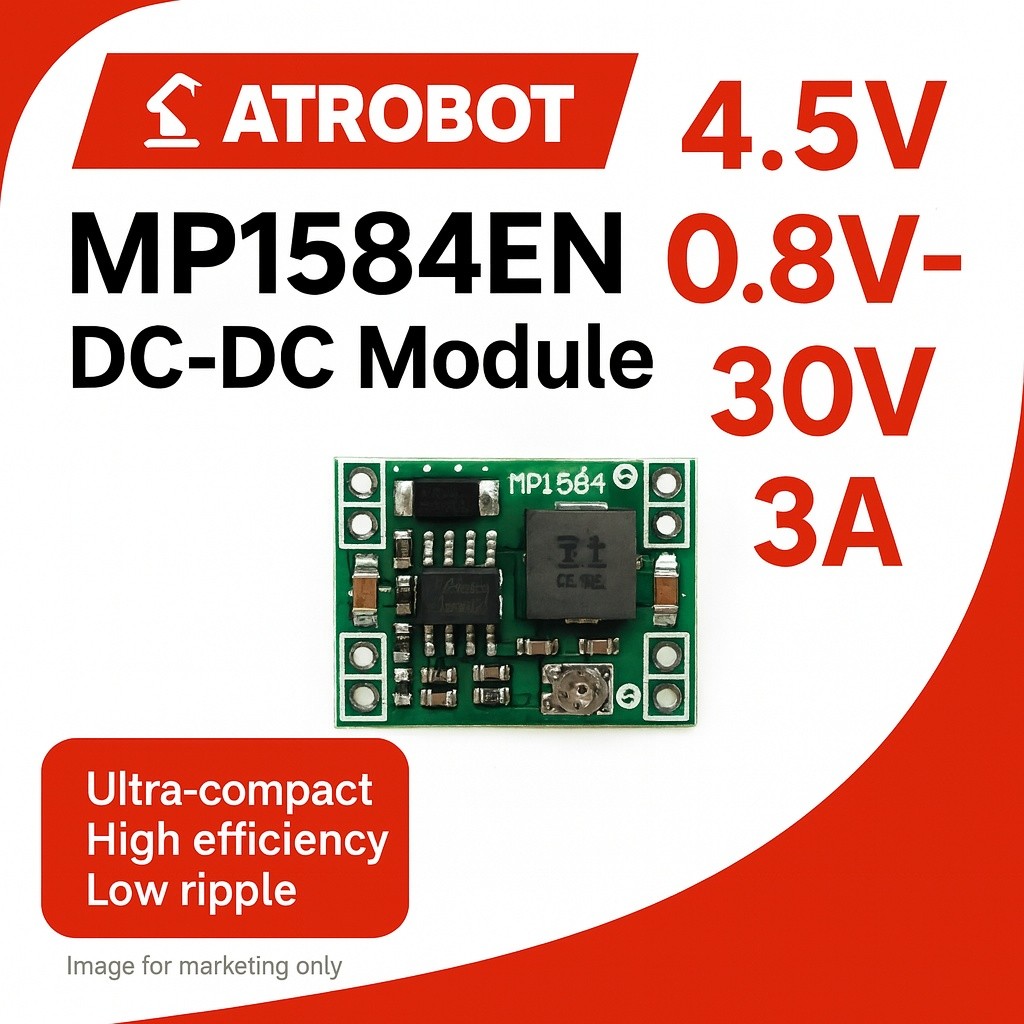 Module Convertisseur DC-DC Abaisseur MP1584EN 4.5-28V Vers 0.8-20V – 3A Max, Mini Format Vert, Neuf