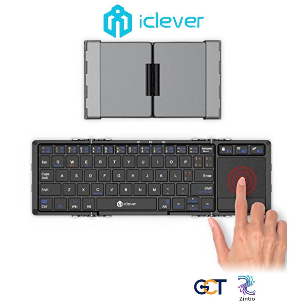 Iclever BK08 Fold Keyboard คีย์บอร์ดบลูทูธพับได้ เชื่อมต่อได้ 3 อุปกรณ์ ...