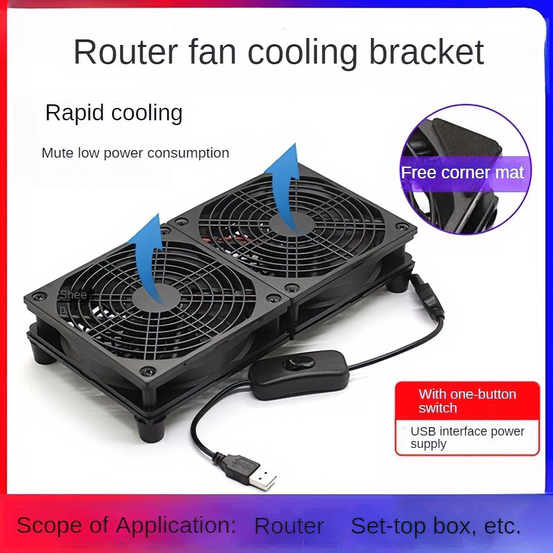 หม้อน้ํา USB 12 ซม.พัดลมระบายความร้อน 5V Router Cooling Base Light Cat ...