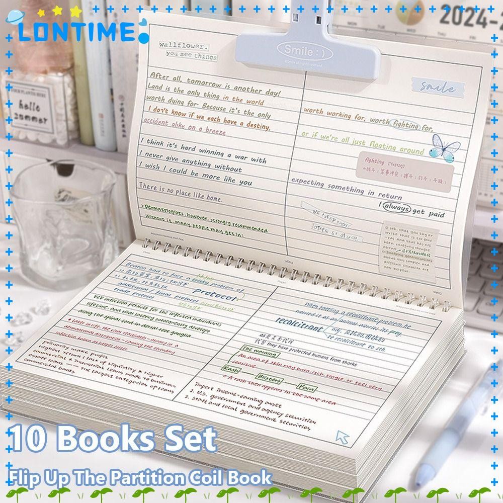 LONTIME Coil Notebook, Thicken Paper Grid/เส้นแนวนอน B5 Notepad ...