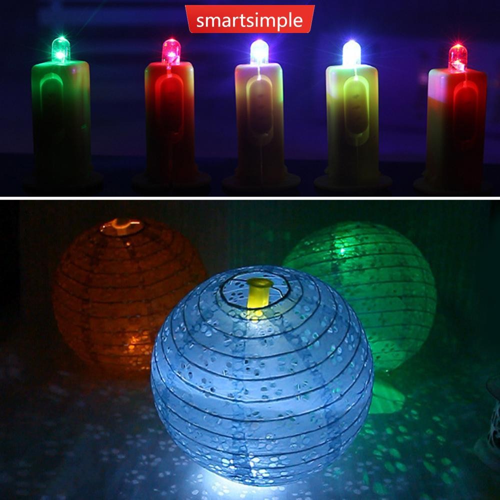 SMARTSIMPLE 10pcs อิเล็กทรอนิกส์ LED กระดาษโคมไฟ Wicks โคมไฟบอลลูน LED ...
