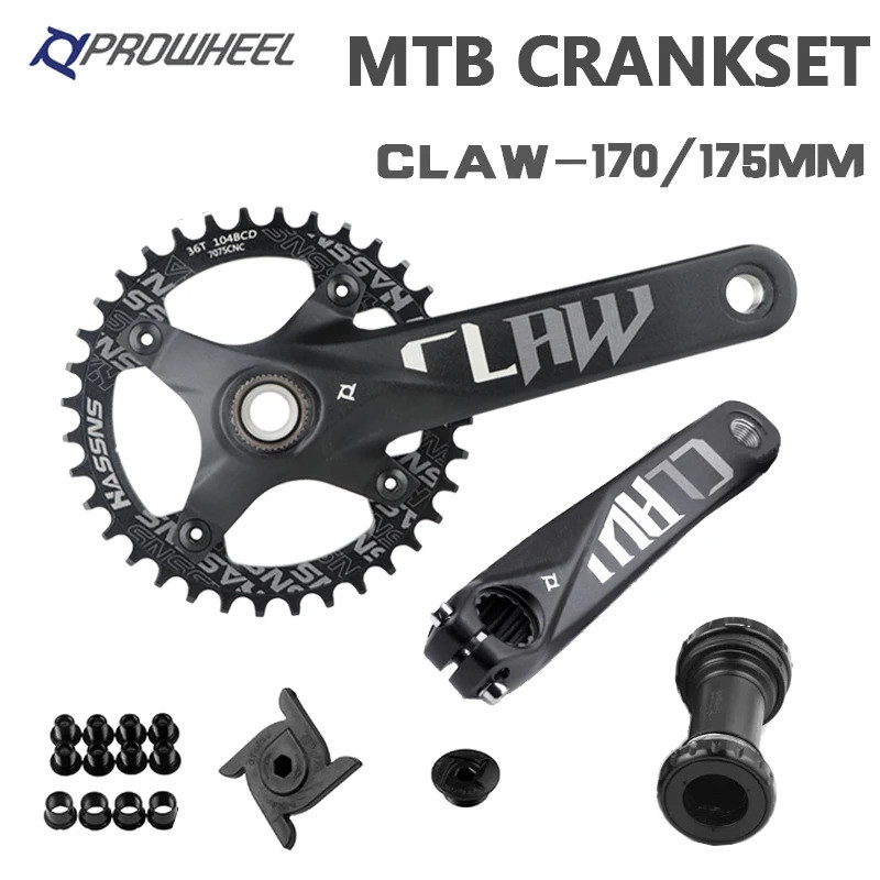 PROWHEEL Hollowtech จักรยาน Crankset 104BCD ขนาด 170/175 มม. สปีซ์ 32 ...