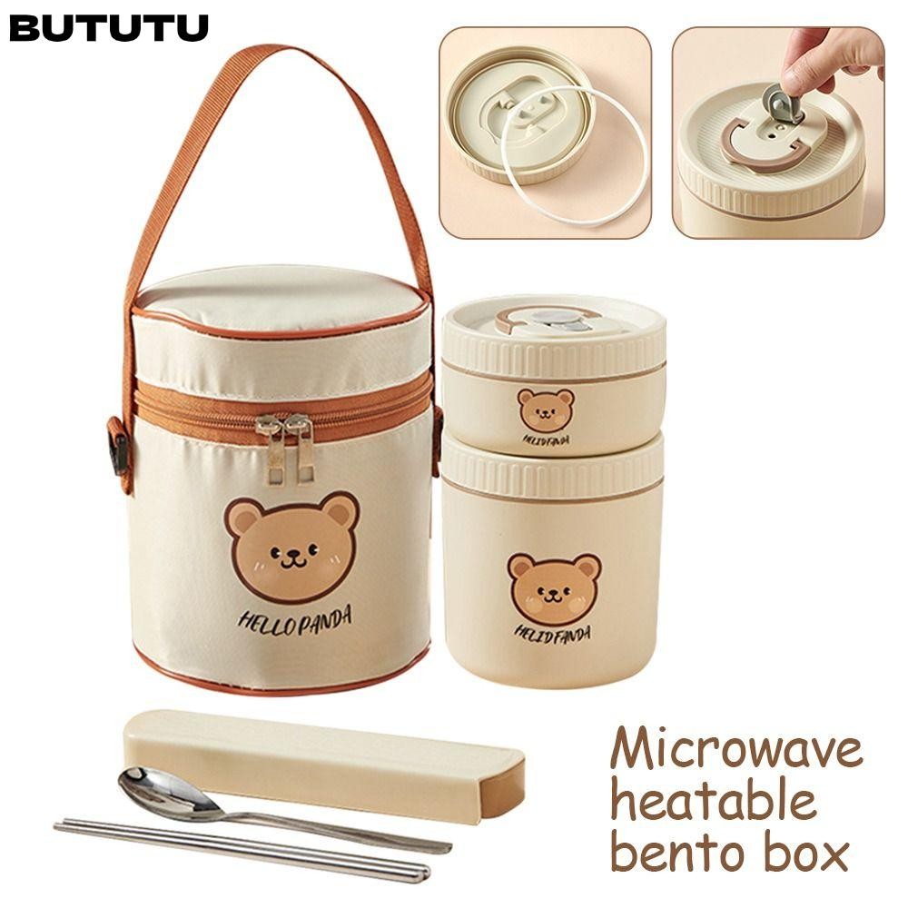 BUTU 400ML/600ML/800ML กล่องอาหารกลางวัน,รอบ 316 สแตนเลสกล่องอาหารเสริม ...