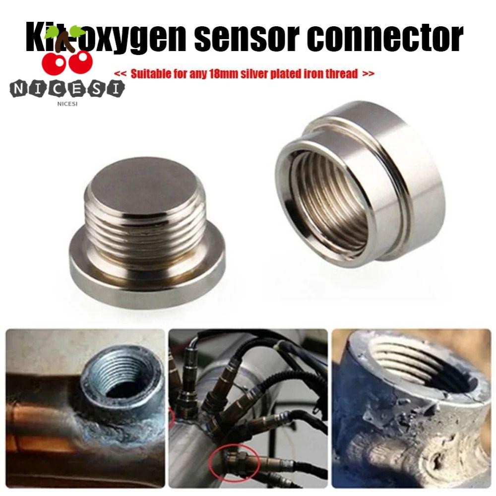 NICESI O2 Sensor Plug, M18 Thread Electroplated Oxygen Mounting Bungs ...