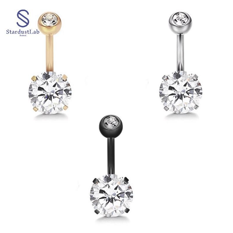 StardustLab Belly ปุ่มแหวนคริสตัล Rhinestone เครื่องประดับ Navel Bar ...
