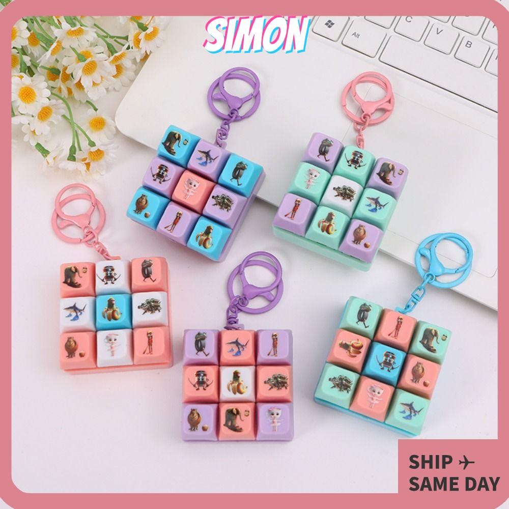 พวงกุญแจเกมคีย์บอร์ด SIMON, Fidget Decompression ปุ่ม DIY ปุ่มกด 9 ...