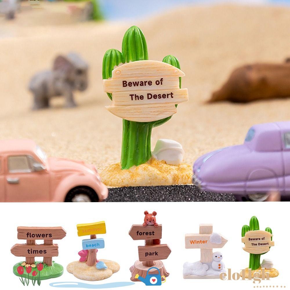 ELOGH Miniature แผนที่บอร์ด,เรซิ่นการ์ตูนสัตว์ Micro Road Signs,ของขวัญ ...