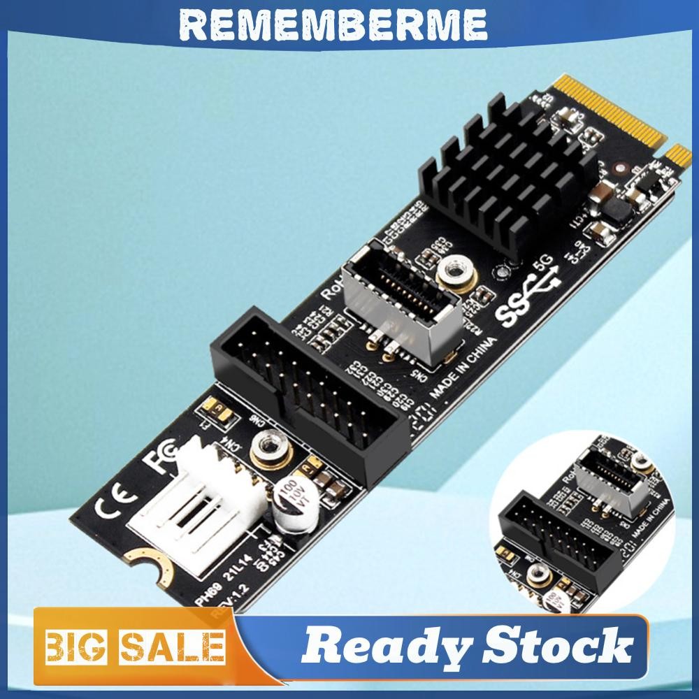 M.2 MKey PCIe เป็น USB 3.1 บอร์ดขยายด้านหน้า TYPE C + 19/20PIN M.2 M ...