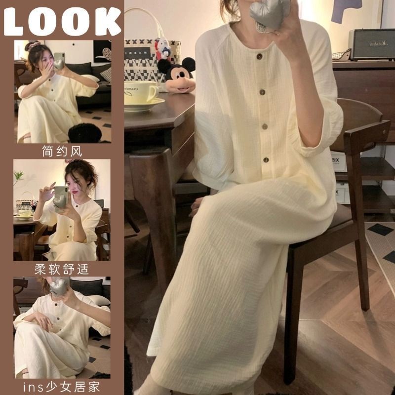 ชุดนอนสไตล์เกาหลีหวาน สไตล์ใหม่ แขนยาว ขนาดหลวม คุณภาพสูง | Shopee Thailand