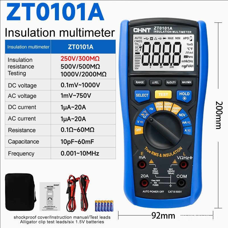 ซ่อมนาฬิการถฉนวนกันความร้อน Megohmmeter ฉนวนกันความร้อน ZT0101B พลังงาน ...