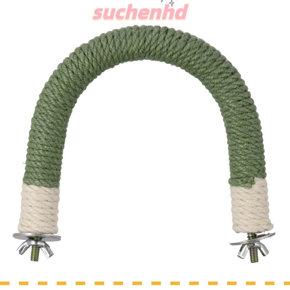 SUCHENHD Bird Stand Perch, U Shape Hemp Rope Parrot Standing Stick ...