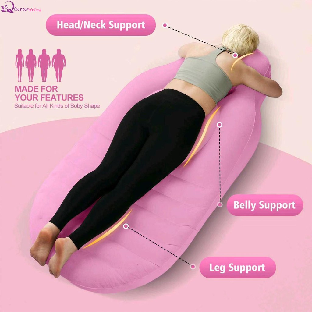 Inflatable PVC การตั้งครรภ์ Sleep Pads Belly Support O-Shape Airbed ...