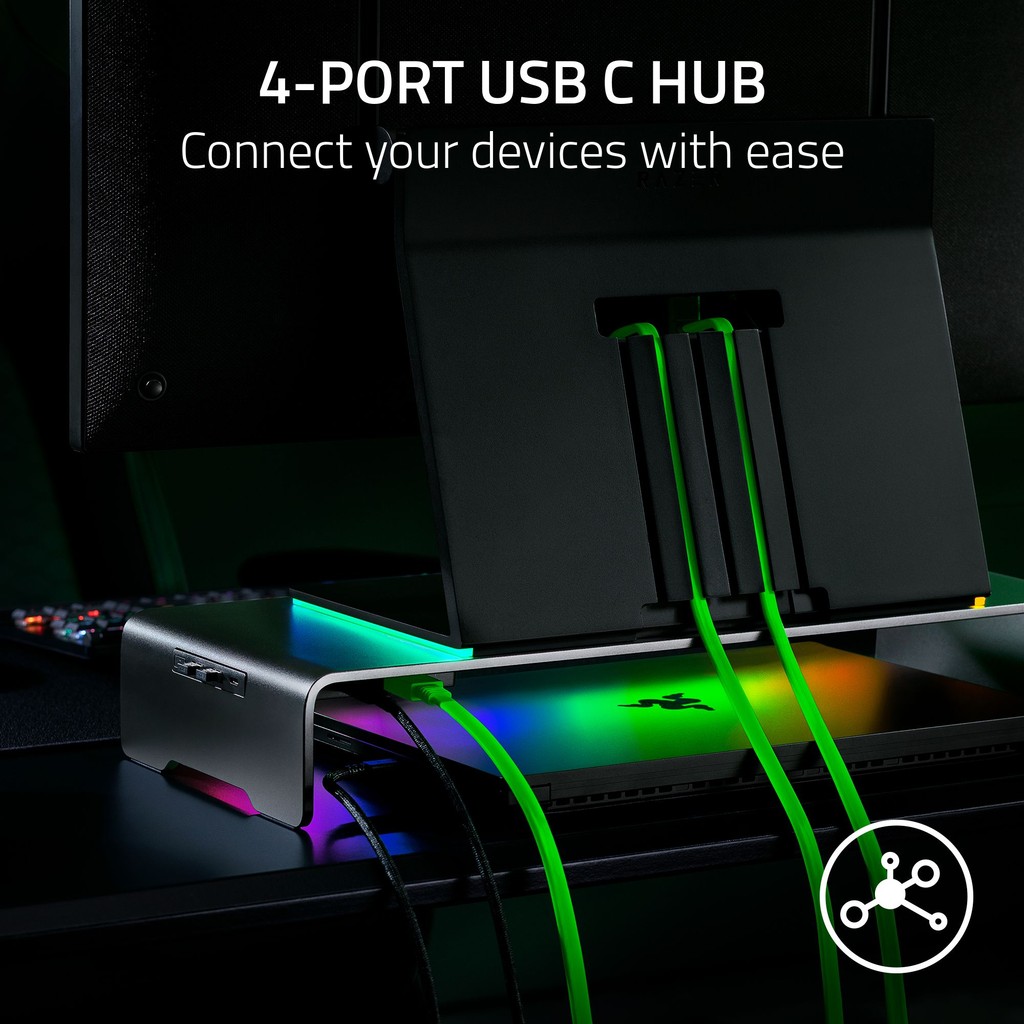 Razer Monitor Stand Chroma - Aluminum Monitor Stand With 4-Port Hub (ขา ...