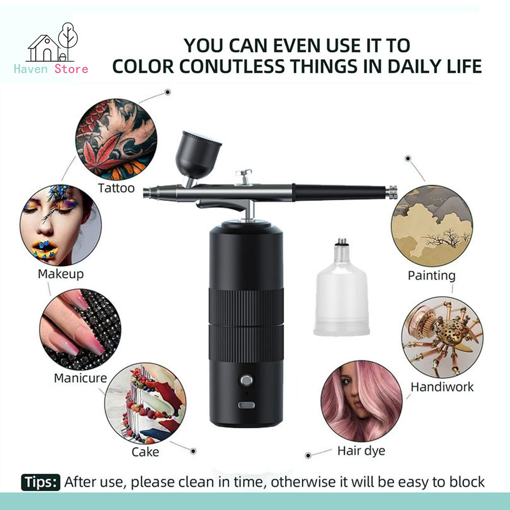 Cordless Airbrush Paint Tool Water Oxygen Injector เครื่องปั๊มลม แบบ ...