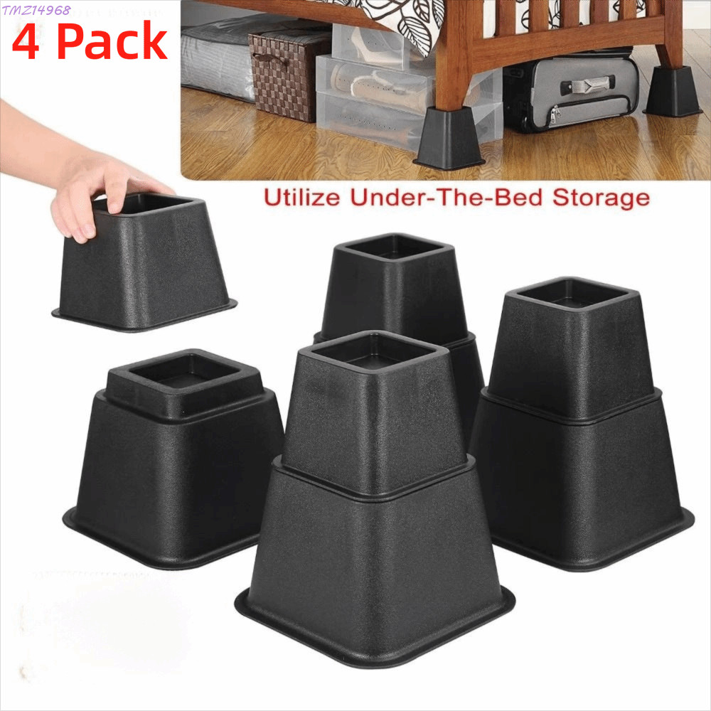 TMZ14968 4 ชิ้นเฟอร์นิเจอร์ขา Risers, Heavy Duty Shock-Absorbing Bed ...