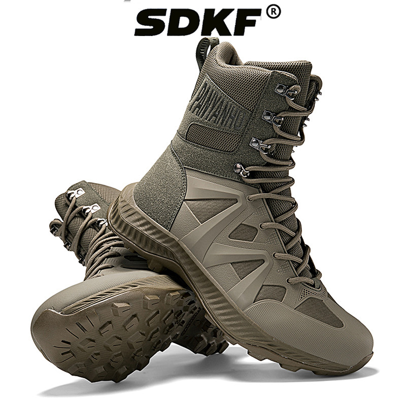 SDKF รองเท้าเดินป่ากลางแจ้งรองเท้าบูทหลอดยาวสบายเหมาะสําหรับเดินป่าและ ...