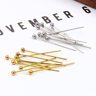 20pcs 16/18/20/22/25/28/30 มม.Silver Gold Metal Ball Head pins สําหรับ Diy เครื่องประดับทําหัว pins ผลการค้นหา Dia 0.6 มม.อุปกรณ์