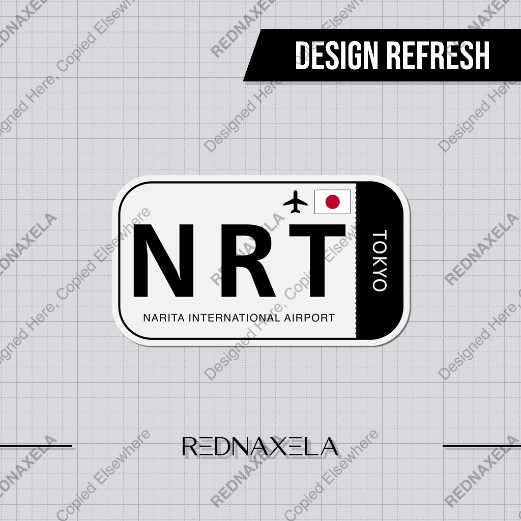 สติ๊กเกอร์ป้าย Nritita International Airport Code NRT | Shopee Thailand