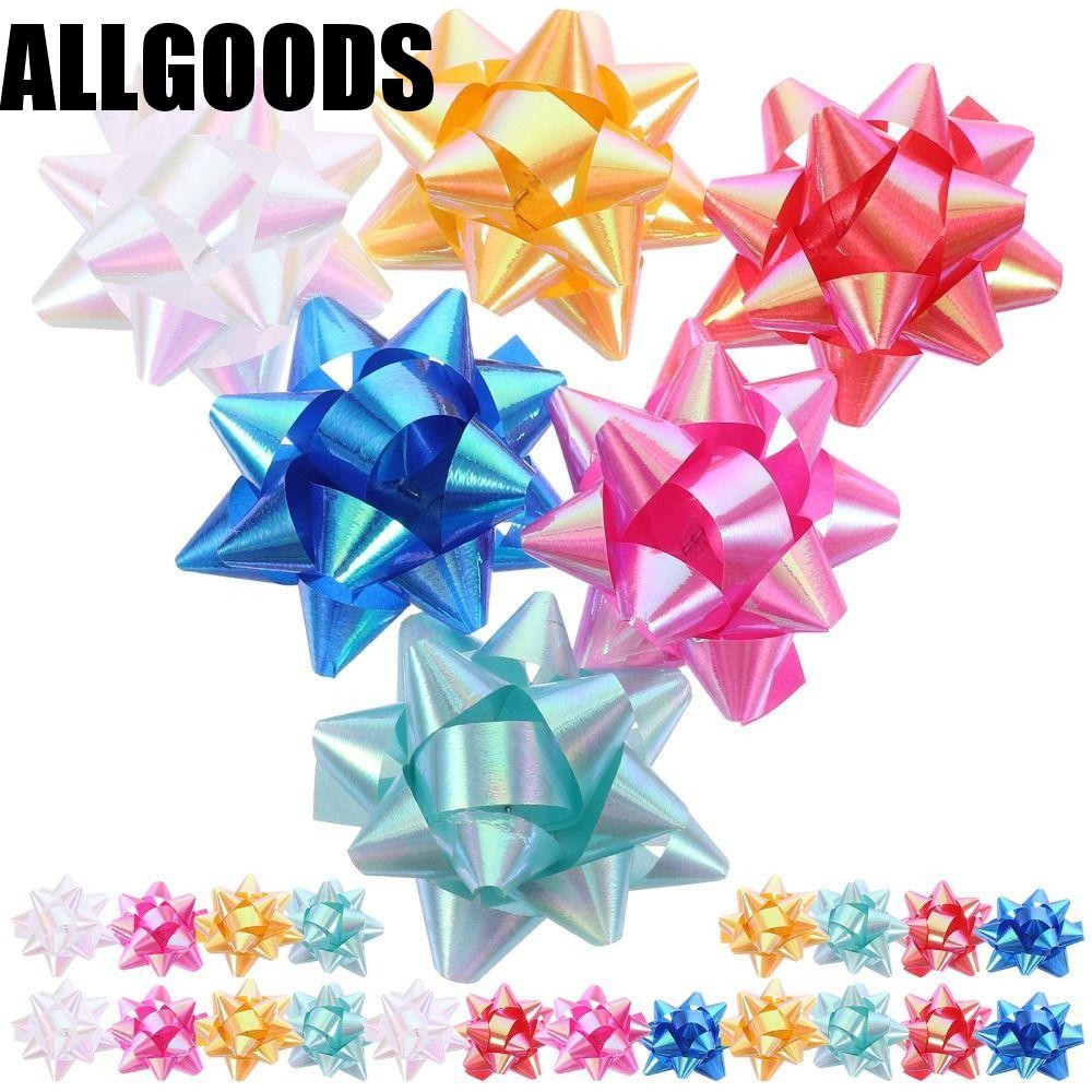 ALLGOODS 50 ชิ้น Star Gift Knot Ribbon, 1 นิ้ว/2 นิ้ว/3 นิ้วสีสัน Star ...