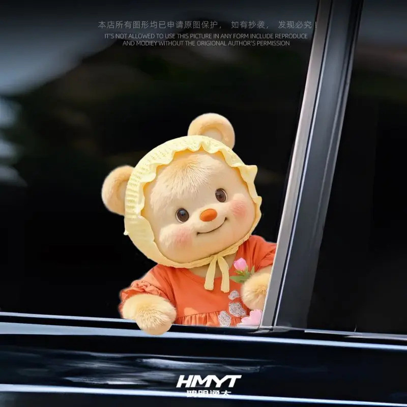 3D น่ารัก Probe Butter Bear สติกเกอร์รถการ์ตูนสร้างสรรค์หน้าต่าง Decal ...