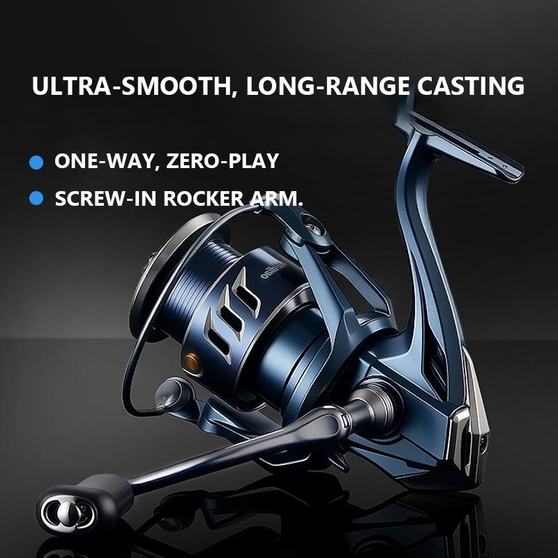 Mavllos BL Spinning Fishing Reel 5 + 1 แบริ่งอัตราส่วน 5.2:1 น้ําหนักเบาโลหะ Spool ลาก 5KG สกรูจับออกแบบน้ําเค็มปลาเทราท์ตกปลา Reel
