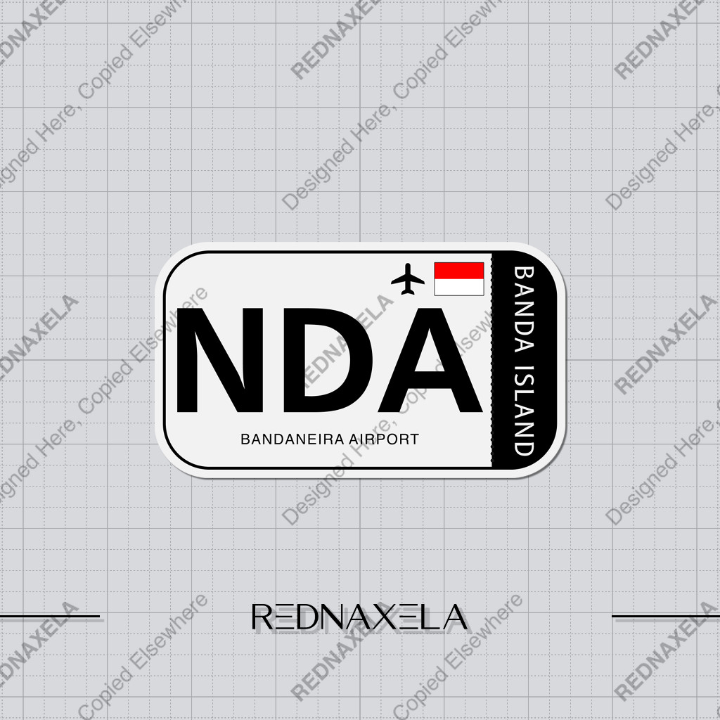 Bandaneira Airport Code NDA Sign Sticker สติ๊กเกอร์ไวนิล | Shopee Thailand