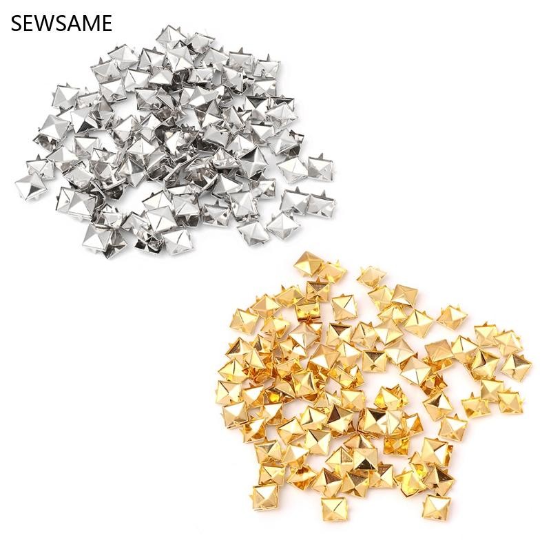 SEWSAME 100pcs Pack Square Rivets ตกแต่ง Leathercraft Spikes Rivets ...