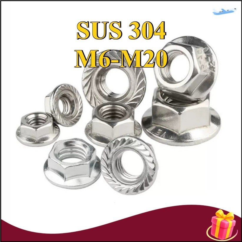 Fine Thread Nut 304 สแตนเลสด้าย Fine Flange Nut M6/M8/M10/M12/M14/M16 ...
