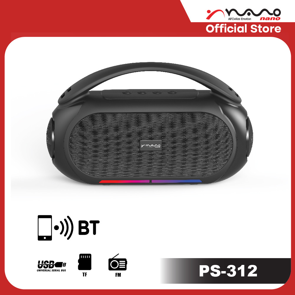 NANO ลำโพงบลูทูธ พกพาสะดวก แบตทน รับประกัน 1 ปี รุ่น PS-312 | Shopee ...