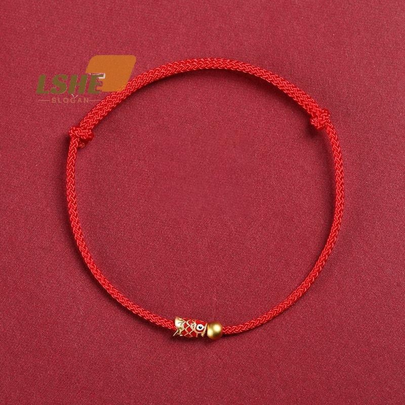 สร้อยข้อมือ Lucky Red Thread แบบ Handmade ลายปลาคาร์ฟ สำหรับผู้ชายและ ...