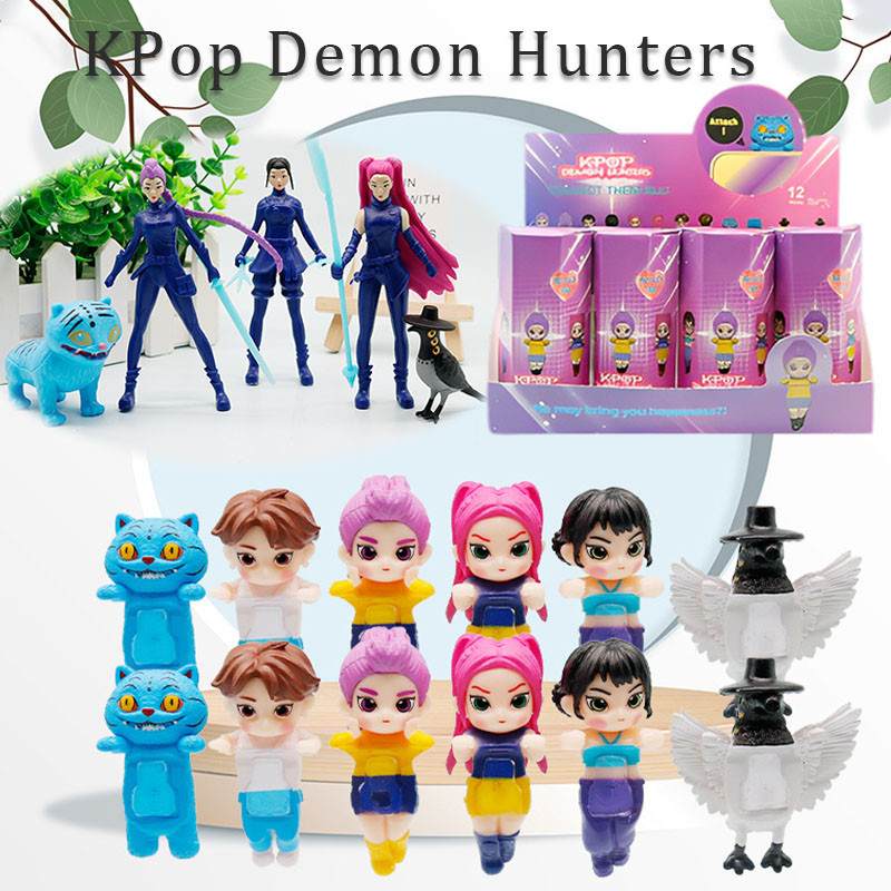 12 ชิ้นสุ่ม KPop Demon Hunters Hipper มินิรูป Huntrix Hippers สําหรับ ...