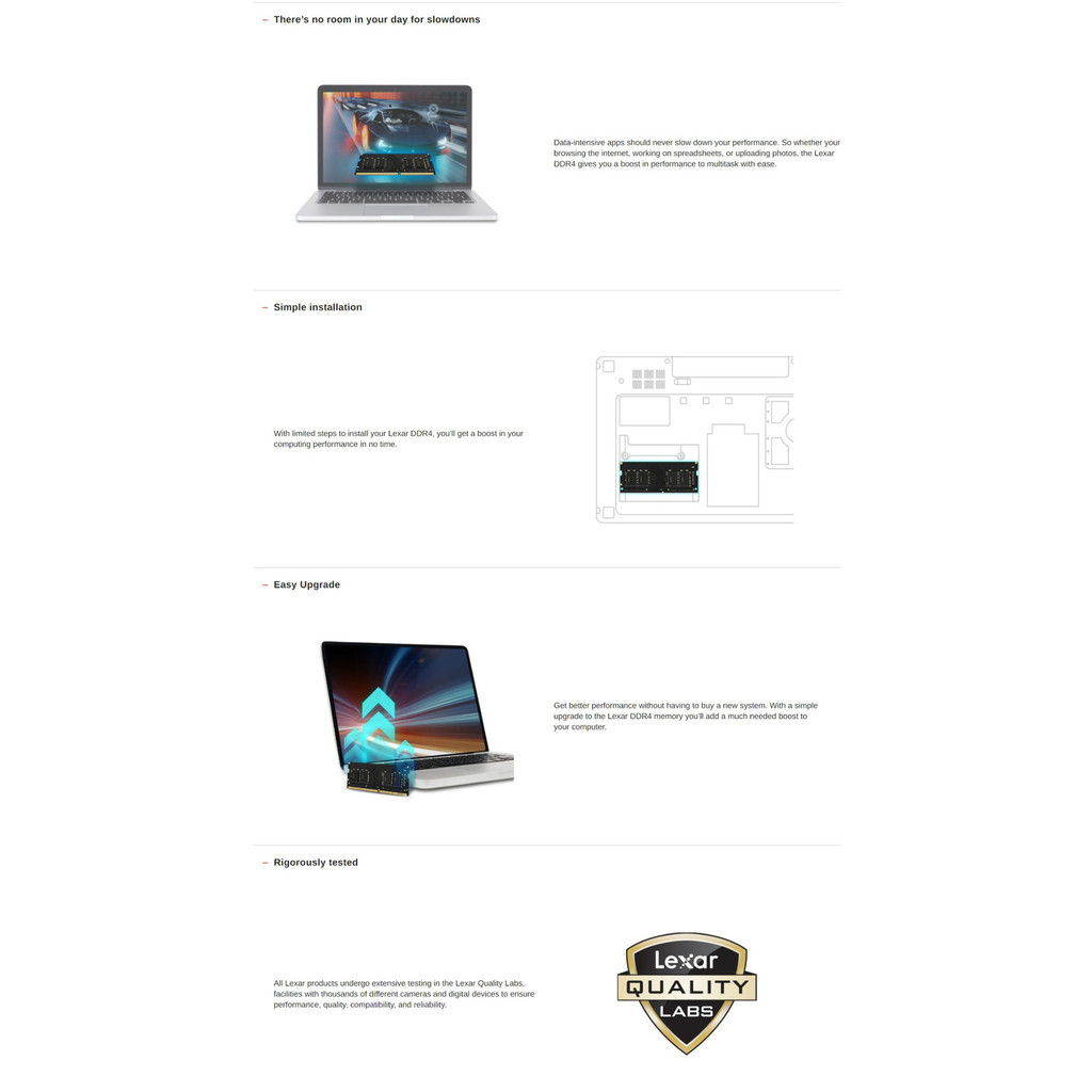 LEXAR 8GB/16GB RAM Notebook DDR4 3200MHz SO-DIMM CL22 (แรมโน๊ตบุ๊ค ...