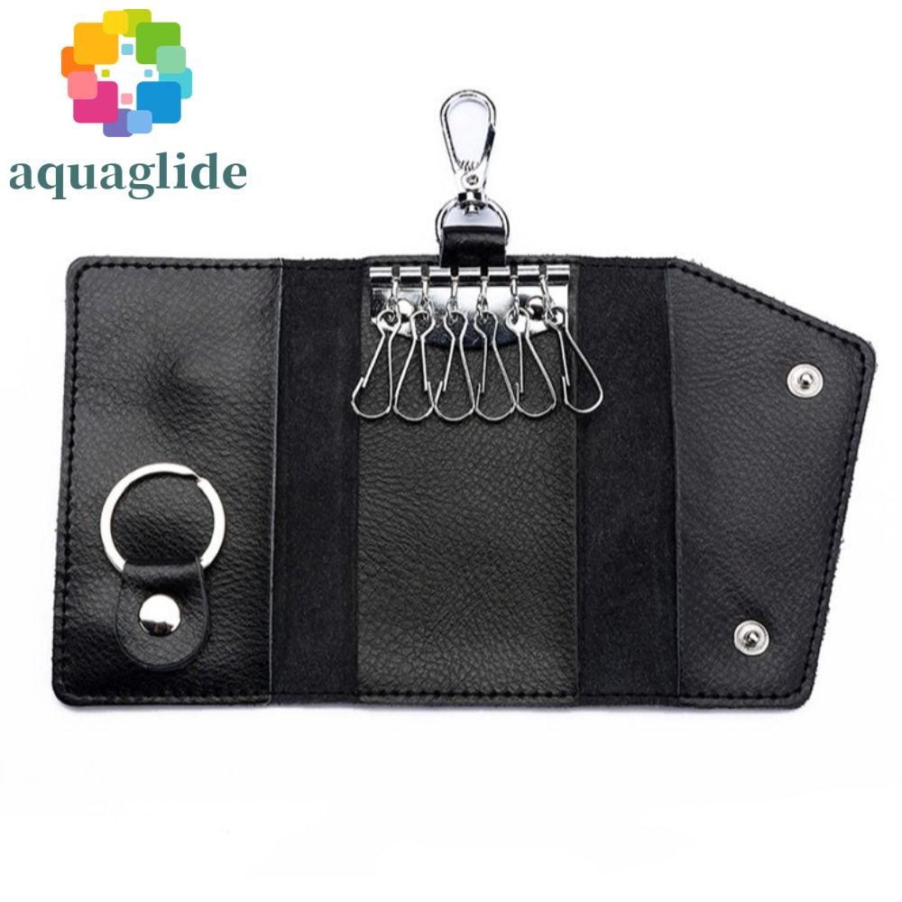 Aquaglide พวงกุญแจหนังแท้, วัวแยก Mini Card Bag Key Holder Organizer ...