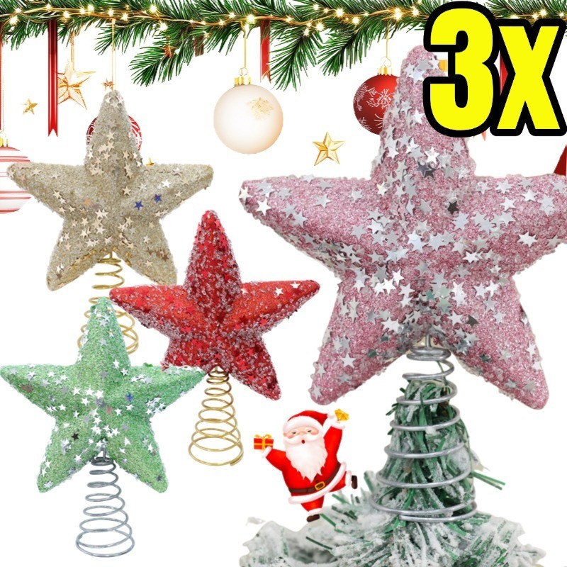 ประณีต Glitter Tree Top Star เงาโฟม - ของแต่งบ้านสไตล์คริสต์มาสสำหรับงานปาร์ตี้