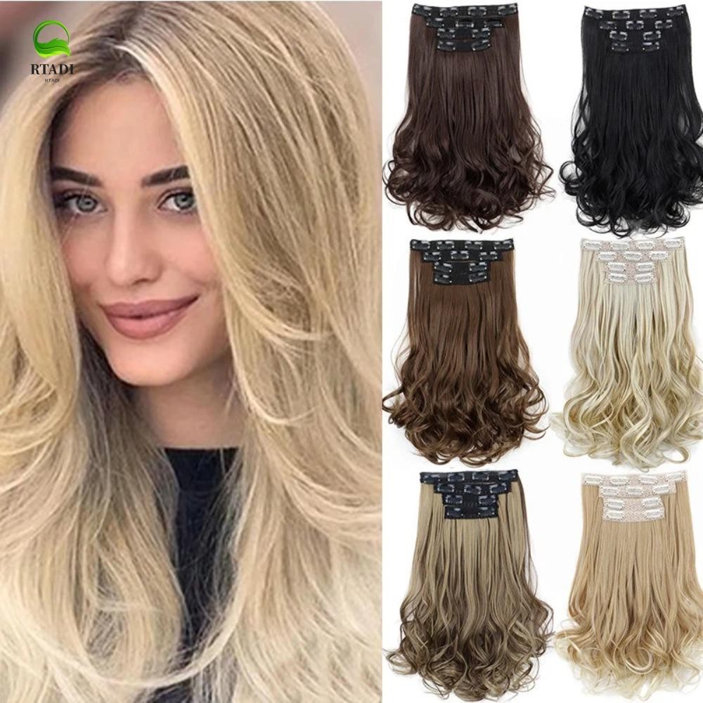 RTADI Hair Clip Extensions ขนาด 12 นิ้ว ผมหยิกสั้น ทรงธรรมชาติ หนานุ่ม ...