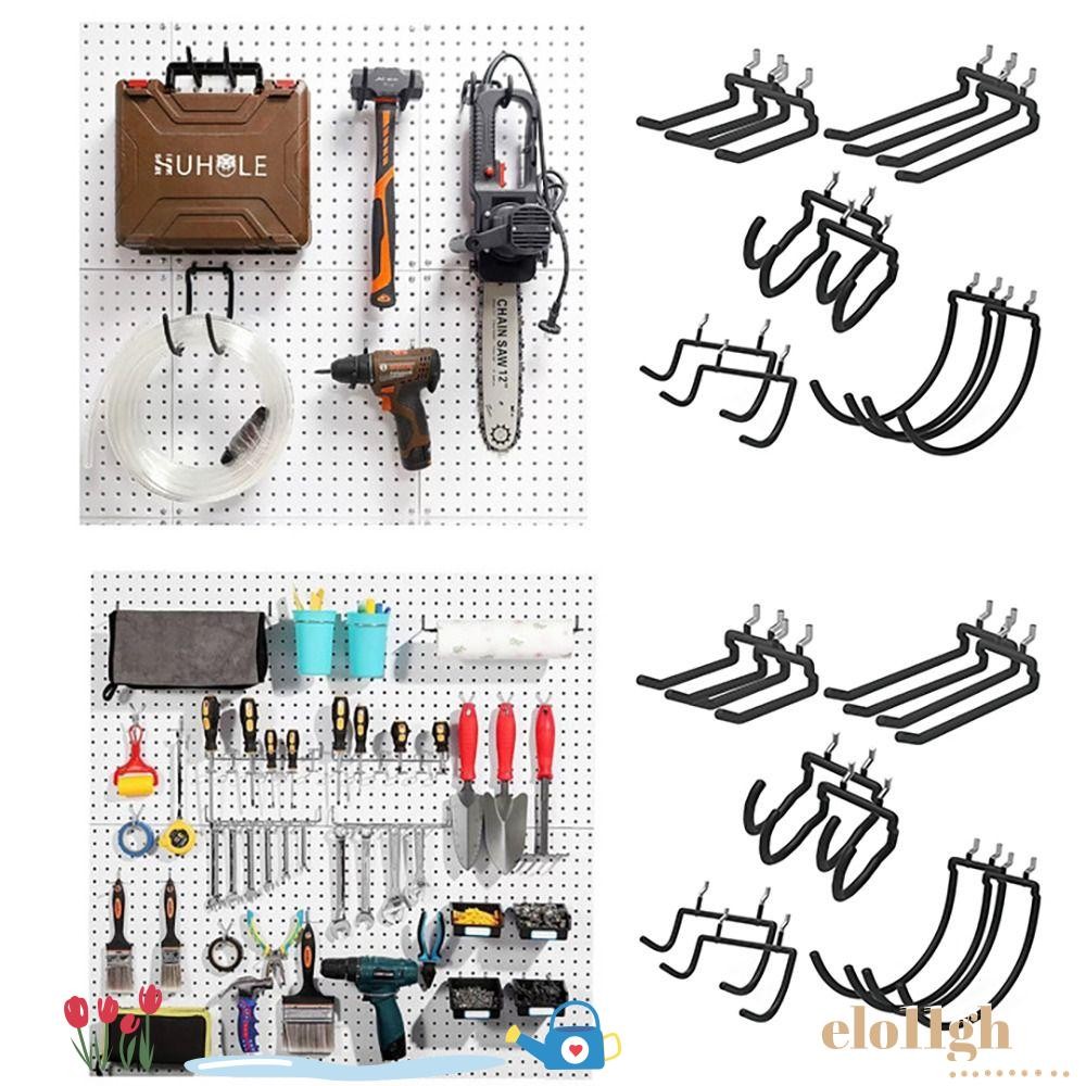 ELOGH ที่วางติดผนังเหล็ก Multi-Function Hole แผ่น Rack Heavy Duty Hooks ...