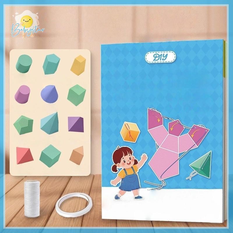 [Inthehot-t] 1 ชุดเด็ก DIY Solid Books Pull String 3D Geometry Learning ...