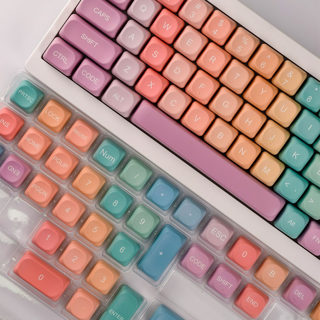 Macaron Keycap 120 คีย์ MOA โปรไฟล์ PBT Wooting Aula F75 RK100 Dye ...