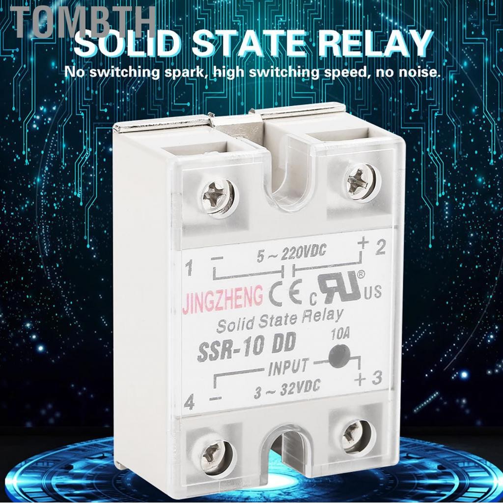 tombth SSR10 DD 10A 5-220VDC Solid State Relay ความเร็วในการสลับสูงไม่ ...