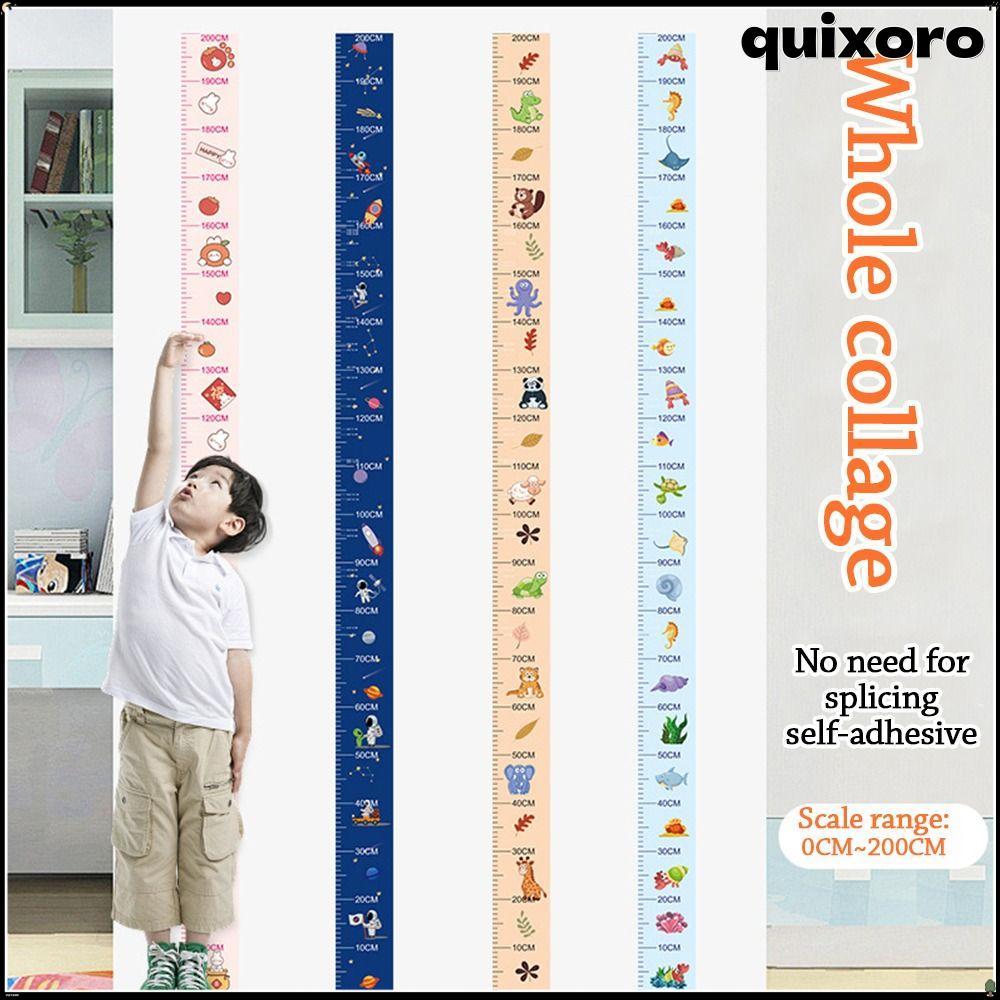 QUIXORO สติ๊กเกอร์วัดส่วนสูง, แผนภูมิการเจริญเติบโตของเด็กแบบมีกาวในตัวแบบถอดได้, รูปแบบ Catoon กันน้ํา 2M แผนภูมิการเจริญเติบโตของความสูงสติกเกอร์ใช้ในบ้าน