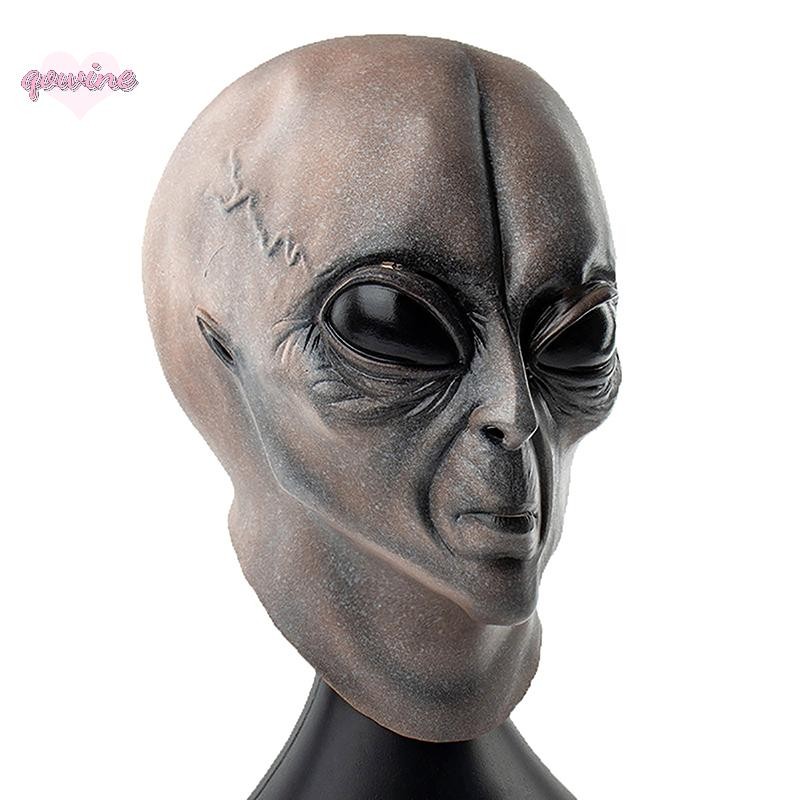 [qowine] UFO Alien Skull Mask คอสเพลย์สยองขวัญ Latex หน้ากากหมวกนิรภัย ...