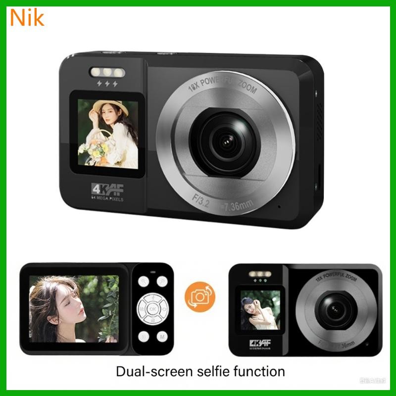 บ.ลค.ศ. 4K UHD 64MP Digital Camera Double Screen 18X Zooms Portable ...