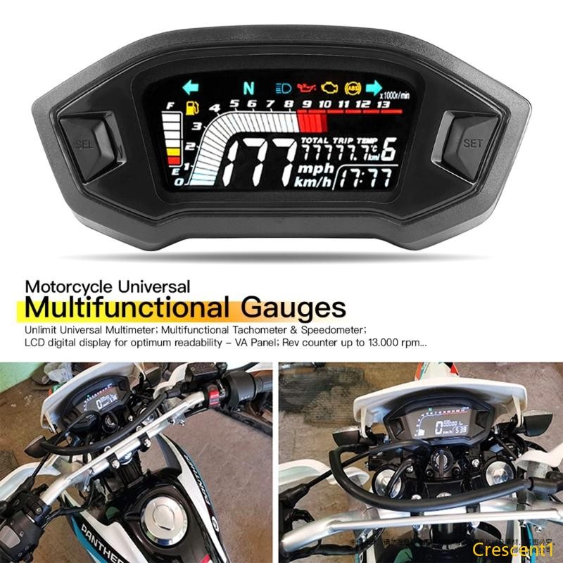 Crescent1 Digital Speedometer RPM รถจักรยานยนต์ Speedometer Tachometer ...
